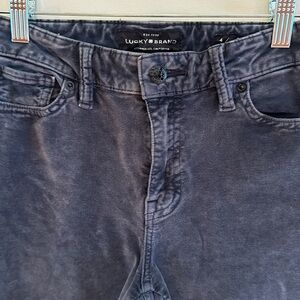 Lucky Brand, Ava Super Skinny jeans with a suede type feel. Stretchy. Size 4/27